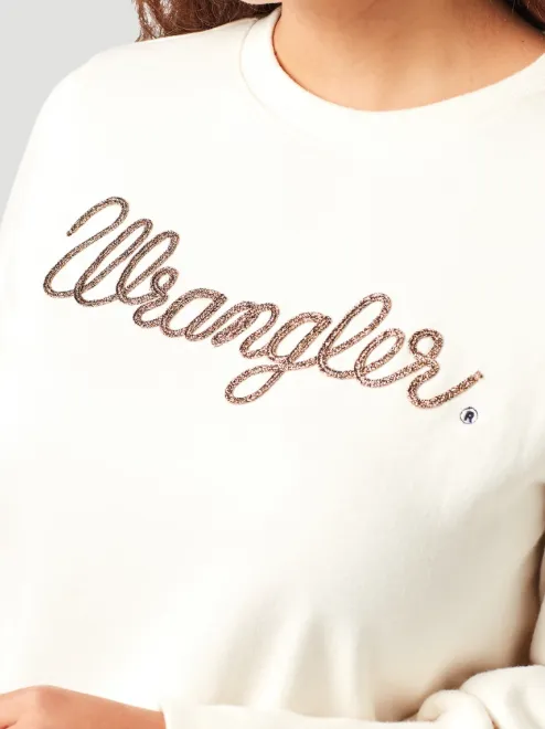 112321387 - Wrangler® Women's Retro Metallic Rope Logo Pullover - Sugar