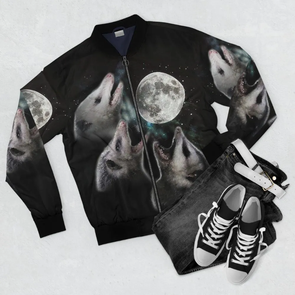 3 Opossum Moon Bomber Jacket - Embrace Your Inner Possum