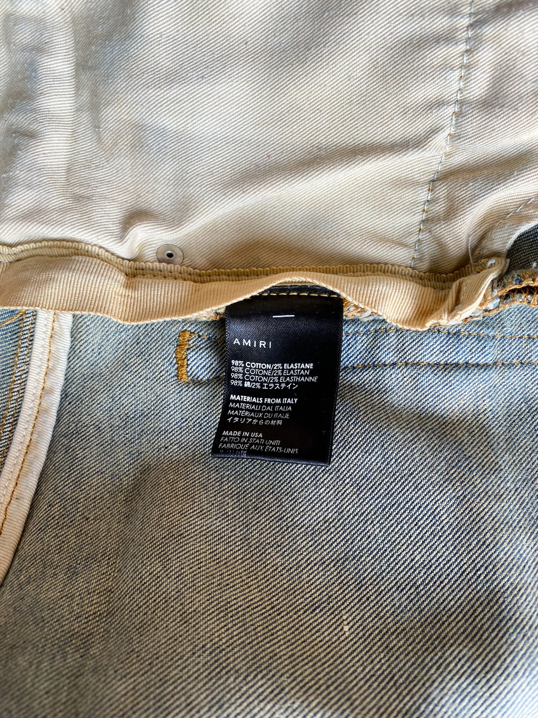 Amiri Blue Bandana Patch MX1 Distressed Jeans