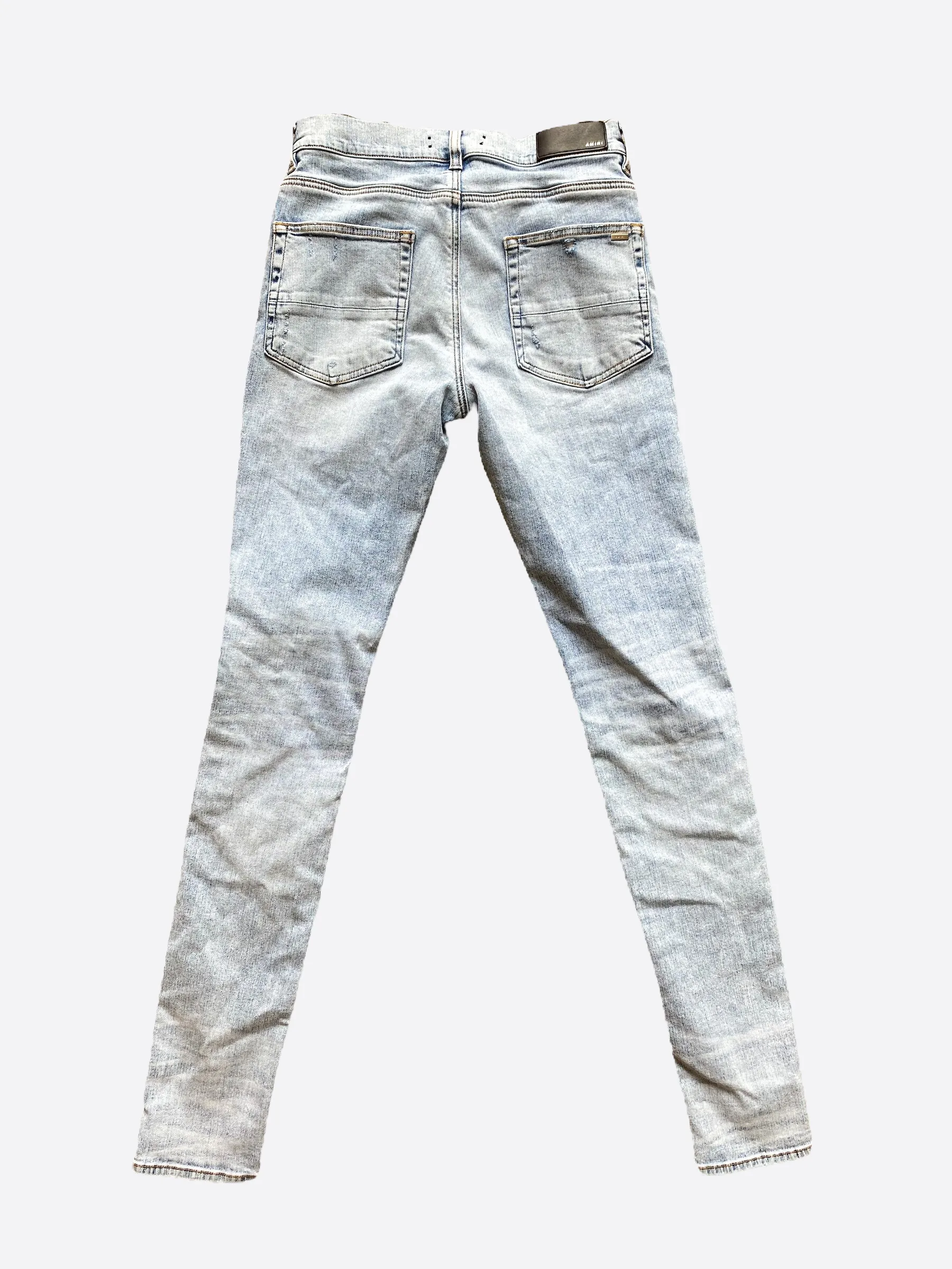 Amiri Light Blue Distressed Denim