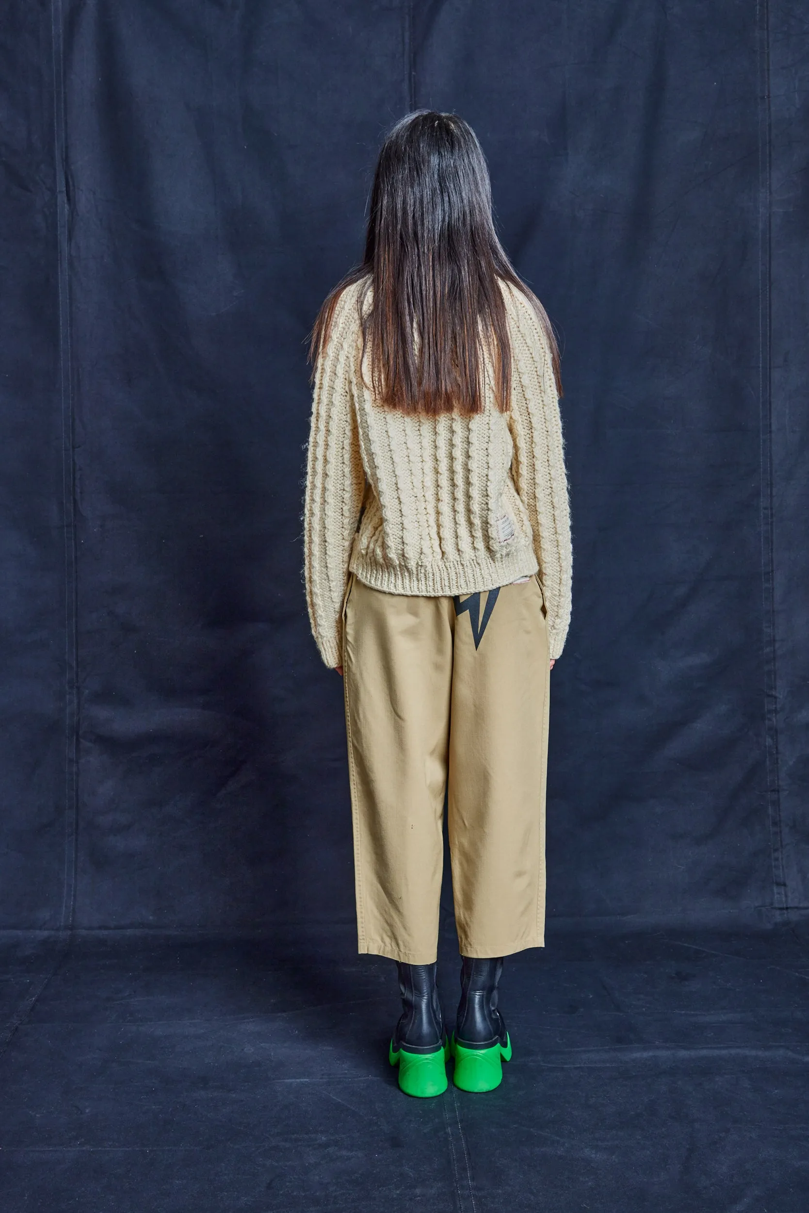 Aran Handknit Mini Cable Cardigan