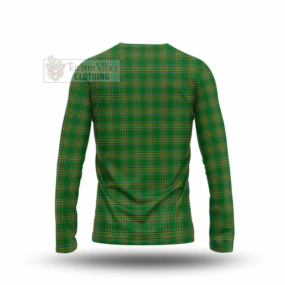 Bevens Irish Clan Tartan Long Sleeve T-Shirt with Coat of Arms