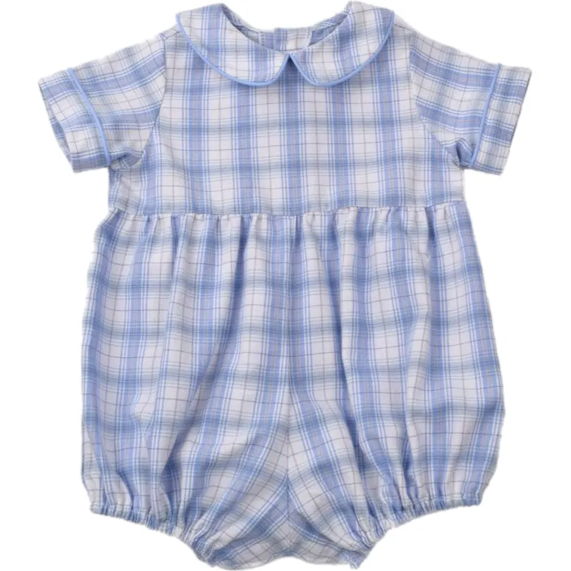 Blue Plaid Romper