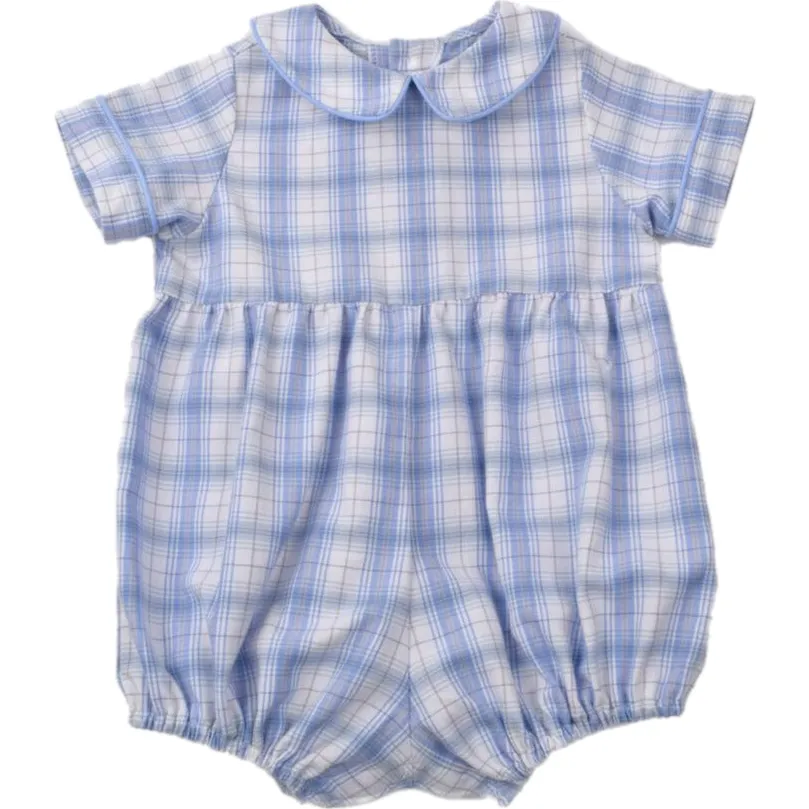 Blue Plaid Romper