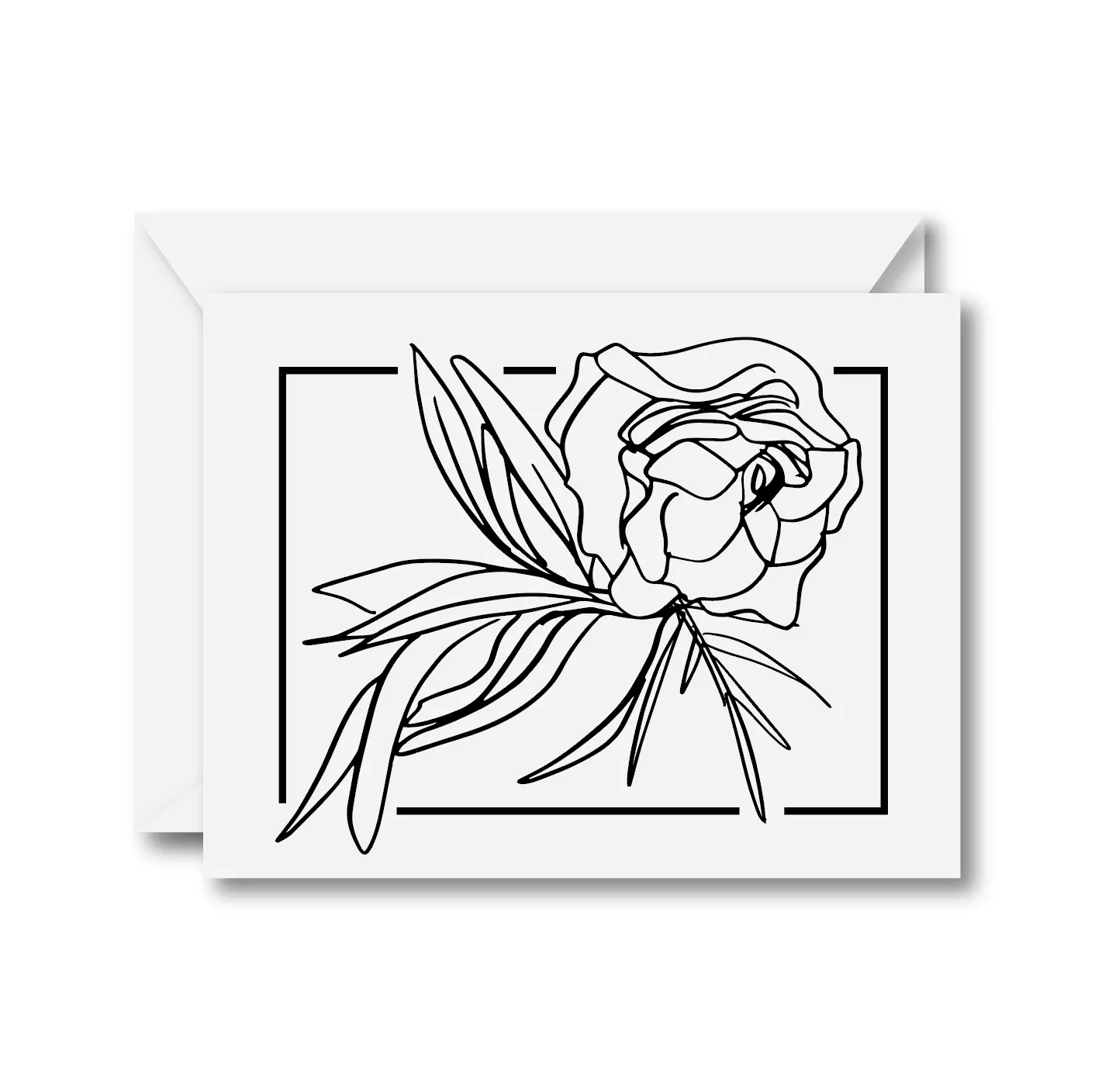 Boho Floral Peony Greeting Card