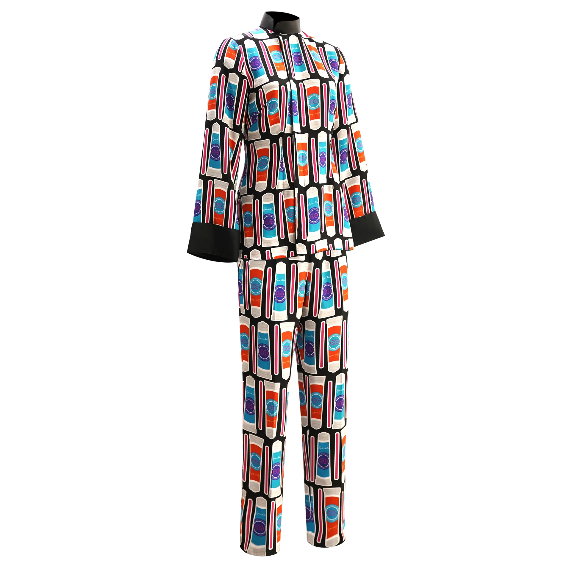 【BUBBLE MAGIC】100% Silk Tapered Pants (香港士多) (吹波膠) (紅白藍)
