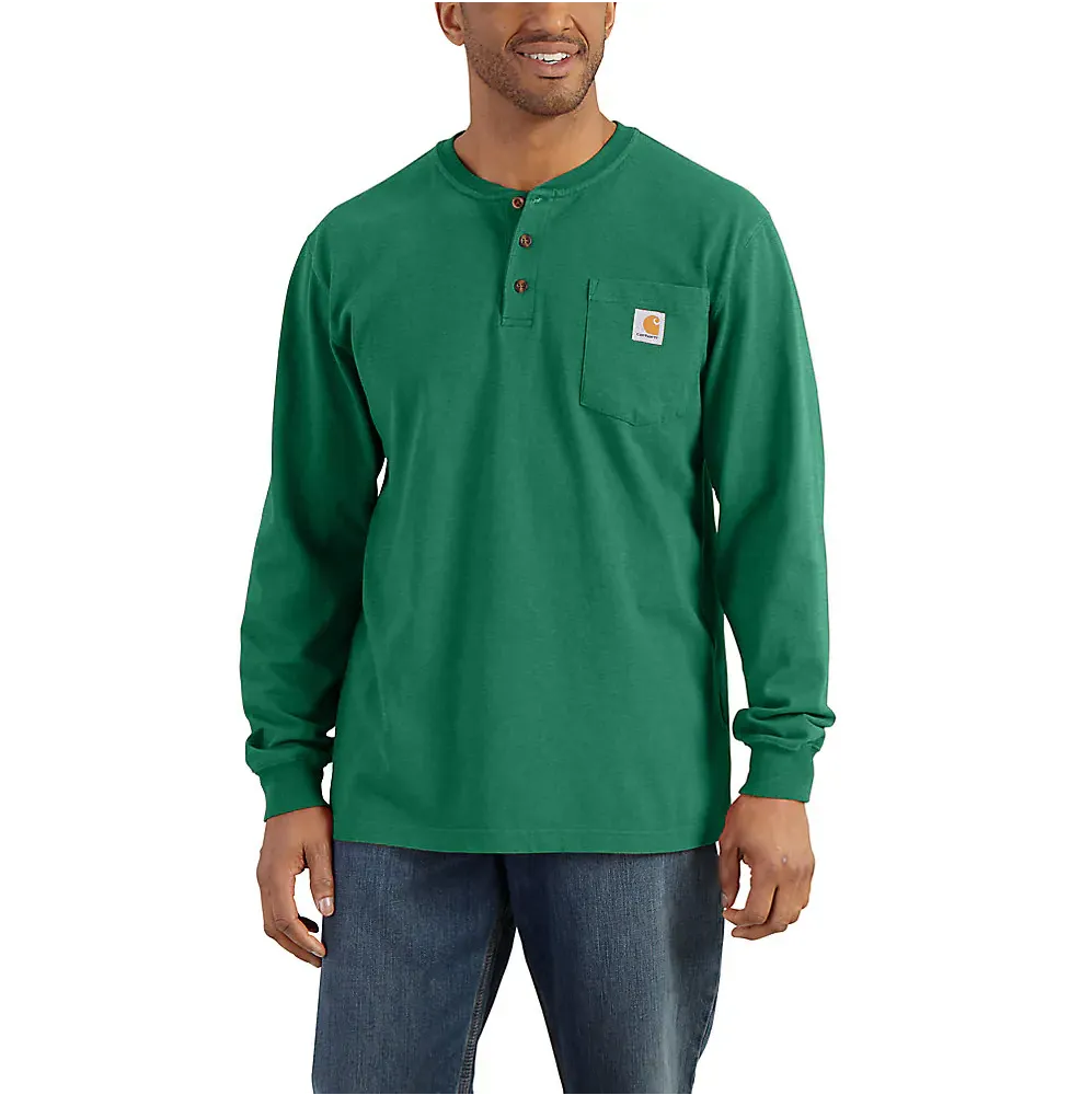 Carhartt Men's Loose Fit Heavyweight Long-Sleeve Pocket Henley T-Shirt