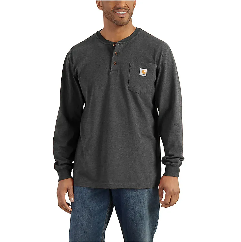 Carhartt Men's Loose Fit Heavyweight Long-Sleeve Pocket Henley T-Shirt