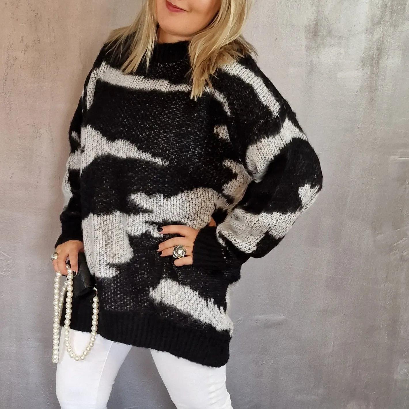 Casual Minimal Goth Oversize Fit Irregular Style Knitwear