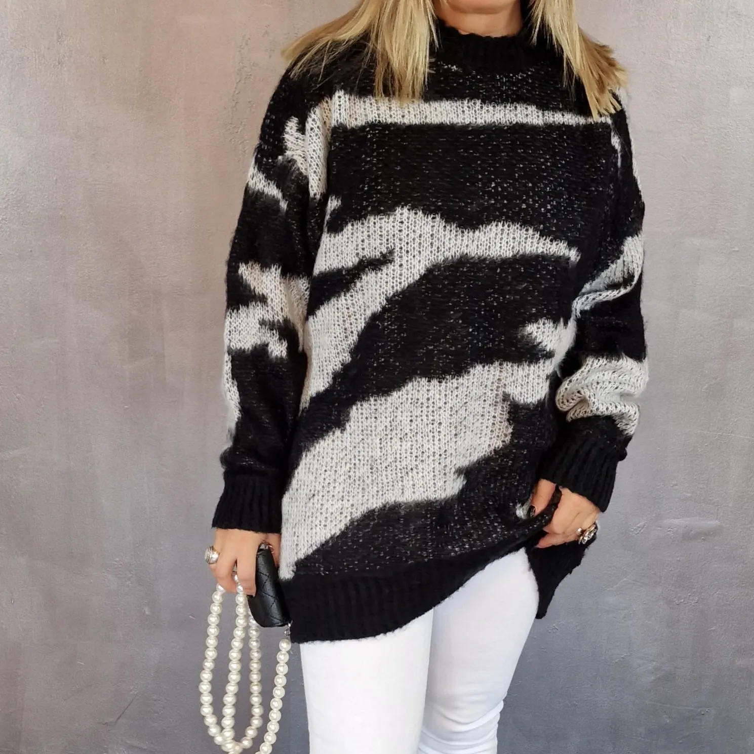 Casual Minimal Goth Oversize Fit Irregular Style Knitwear