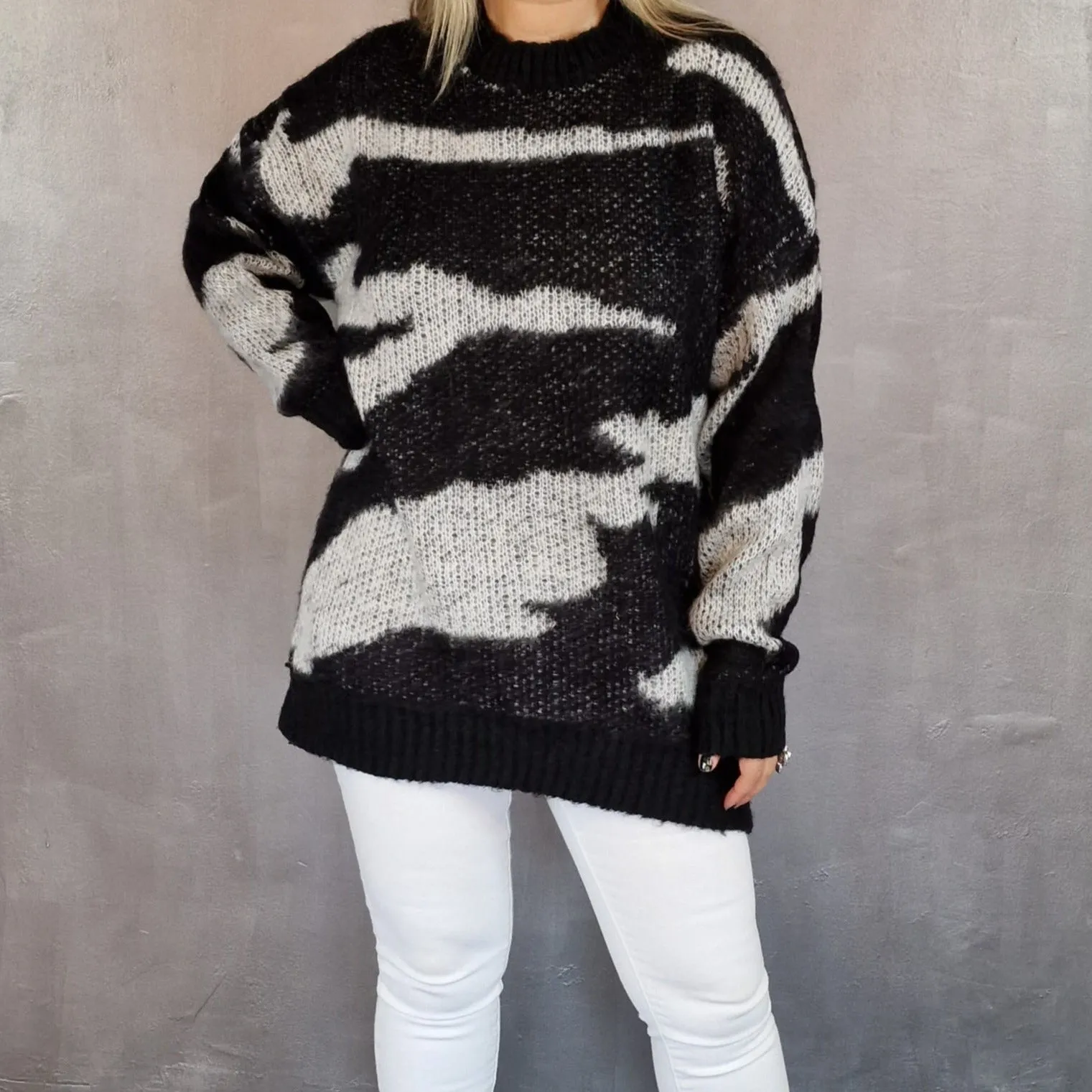 Casual Minimal Goth Oversize Fit Irregular Style Knitwear