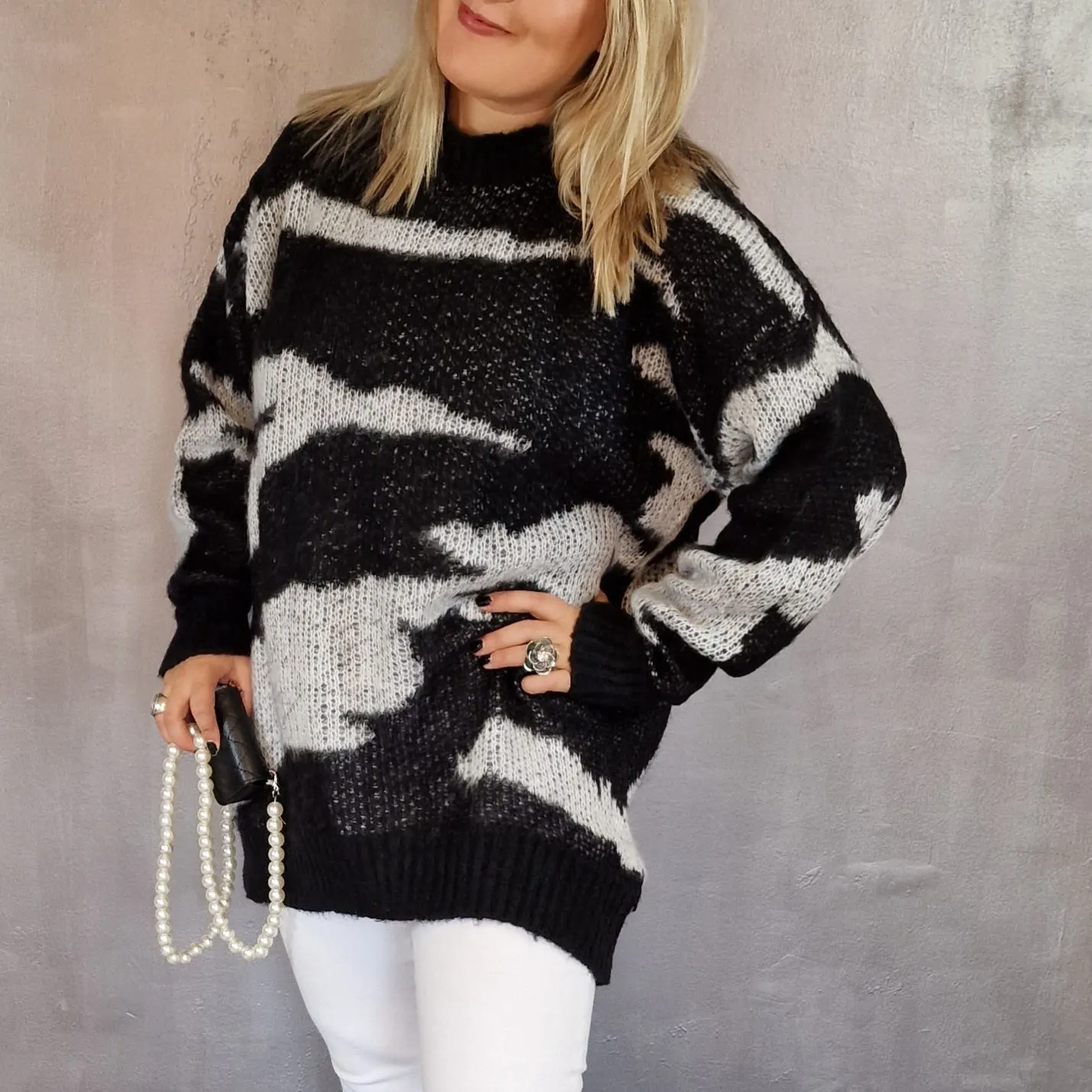 Casual Minimal Goth Oversize Fit Irregular Style Knitwear