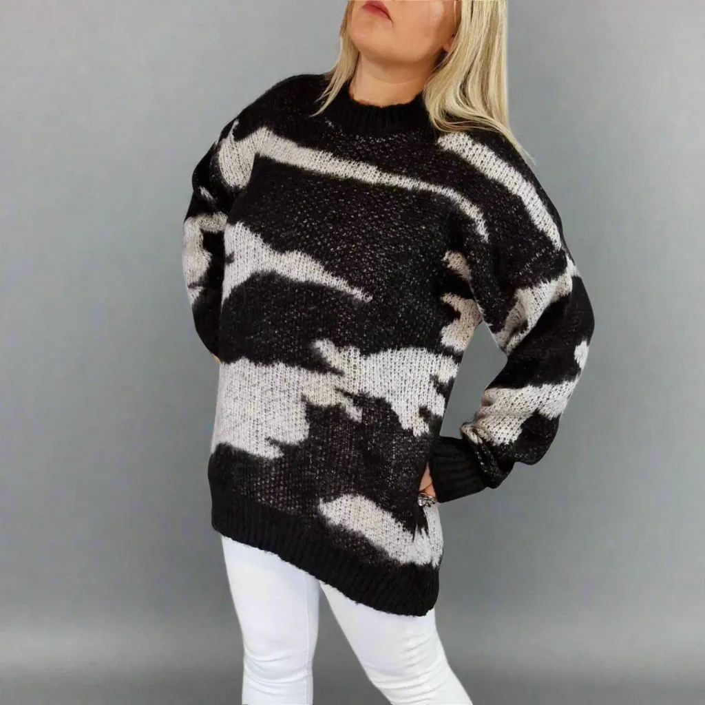 Casual Minimal Goth Oversize Fit Irregular Style Knitwear
