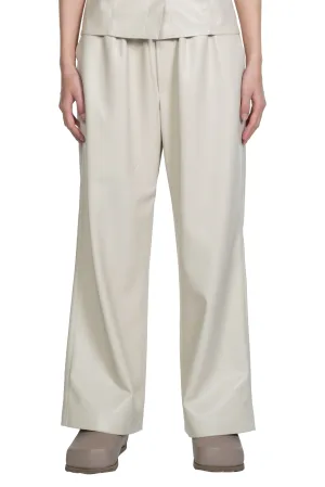 Creme Vegan Leather Odessa Trousers