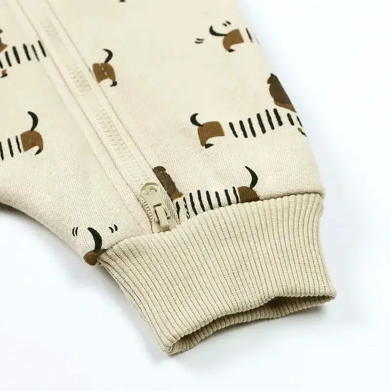 Dachshund Long Sleeve Hooded Romper (3-24M)