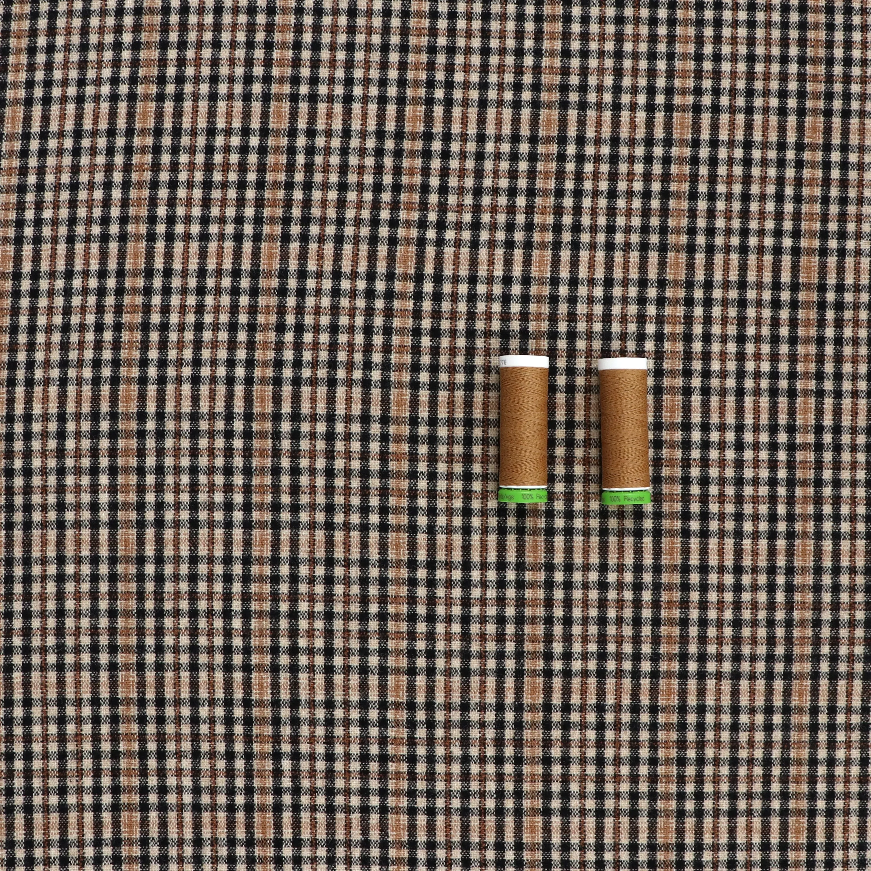 Deadstock Double Faced Wool - Beige Check