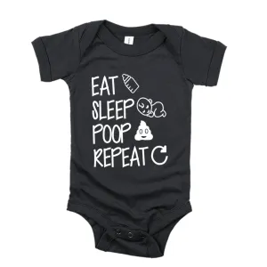 Eat Sleep Poop Repeat Baby Romper Set