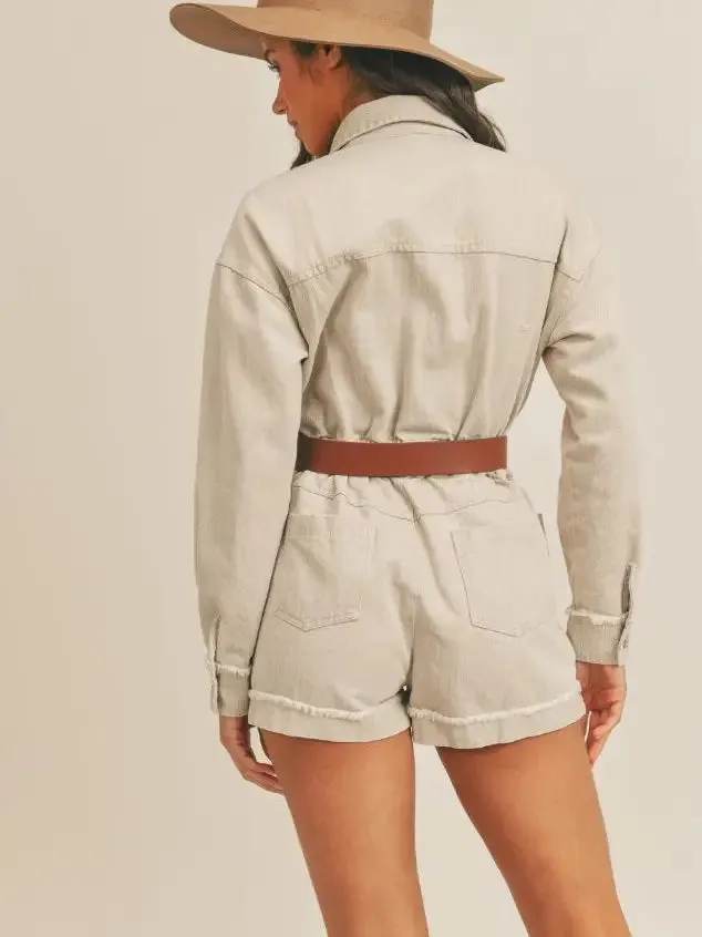 Echo's Distressed Denim Romper - Final Sale
