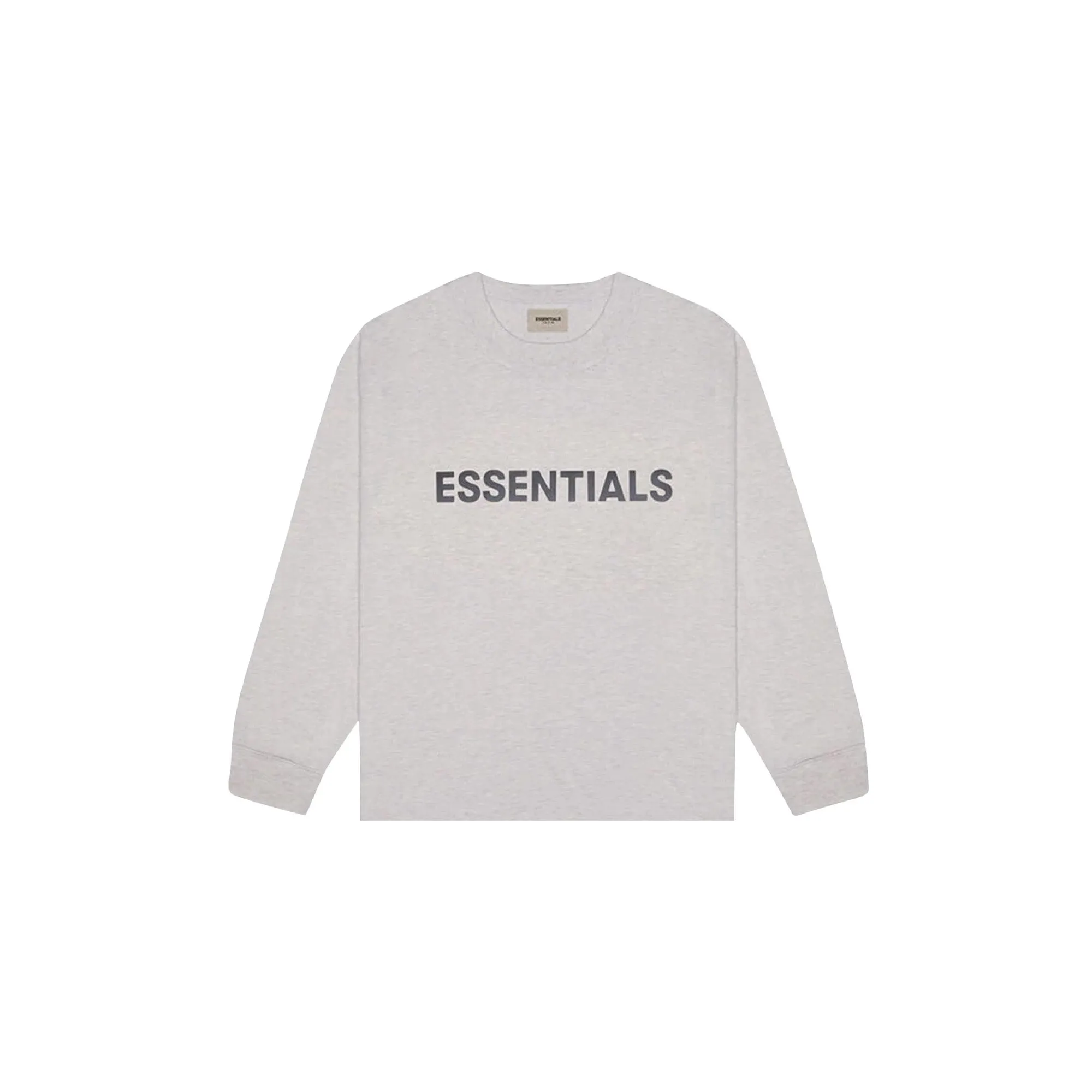 Fear of God Essentials Boxy Long Sleeve T-Shirt Applique Logo 'Light Heather Oatmeal' (2020)