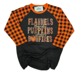 Flannels Hayrides Pumpkins Sweaters Bonfires Tee HTV079