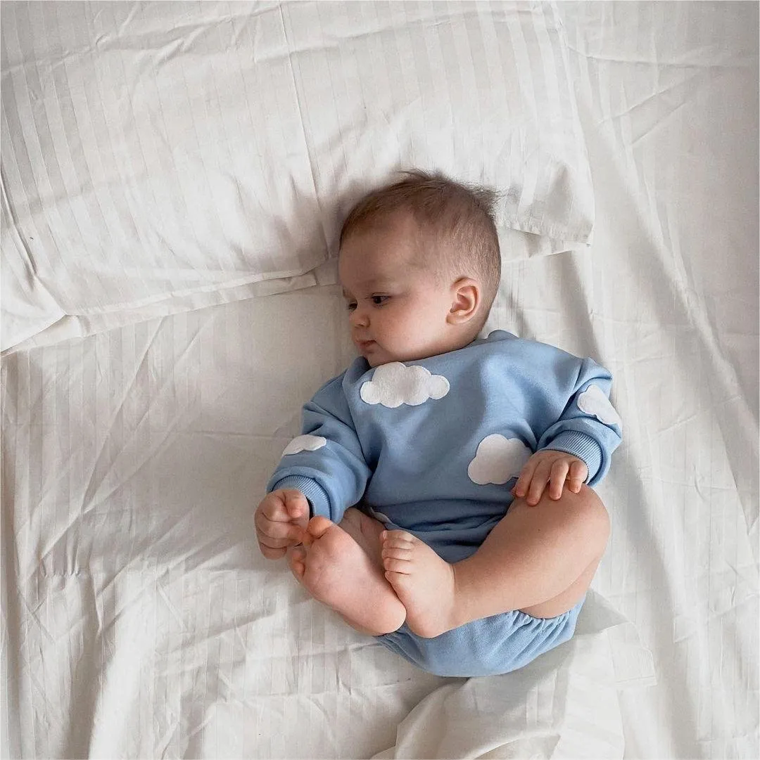 Floral Cloud Print Infant Romper