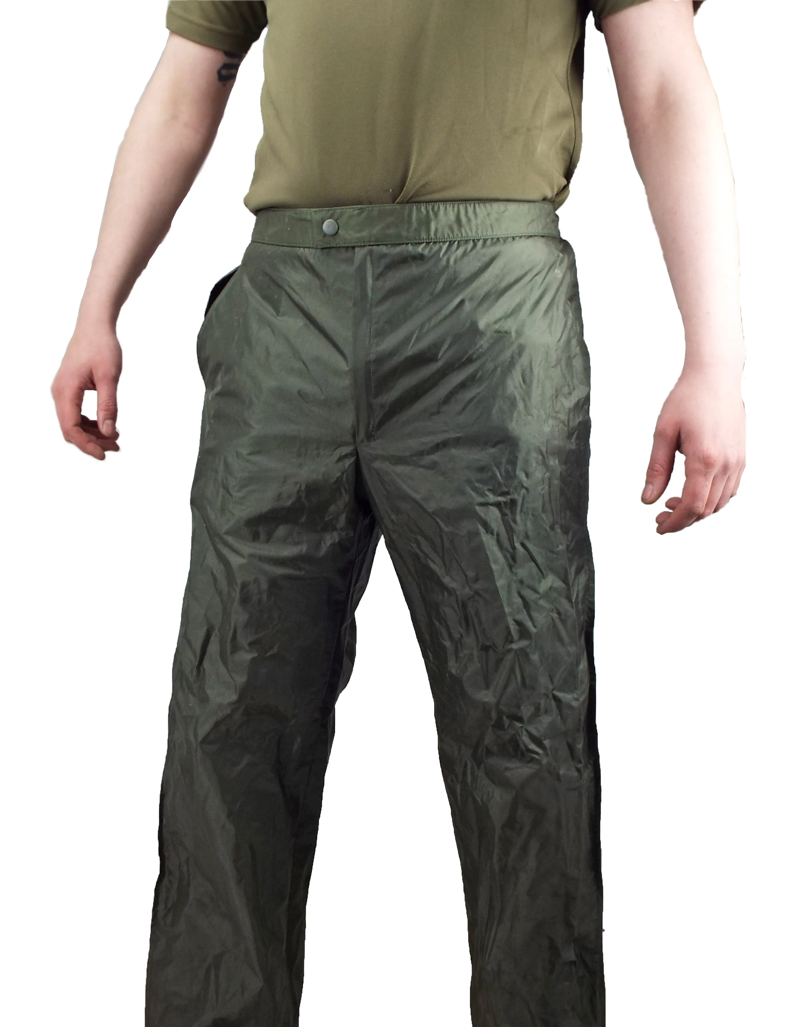 French Army - Waterproof Nylon Trousers – Olive Green - Super Grade
