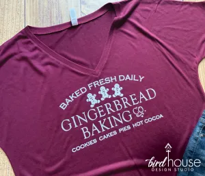 Gingerbread Baking Co. Bake Shop Shirt, Cute Christmas Sweets, Hot Cocoa, Cookies Tee