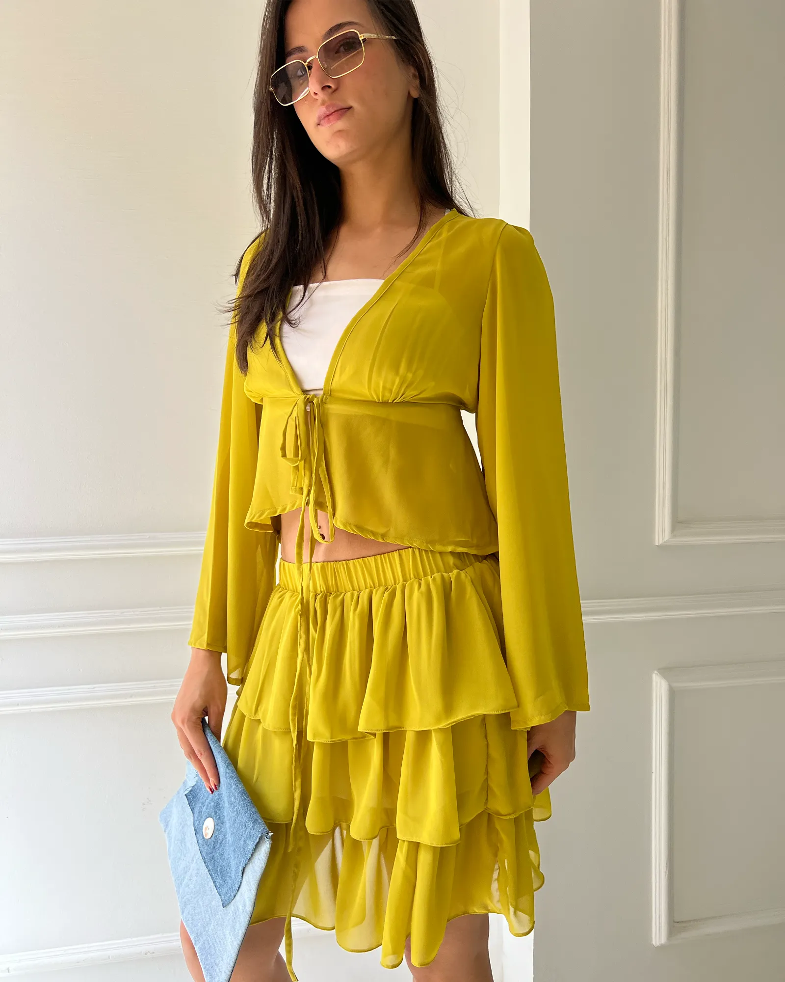 Green Ruffled Skirt