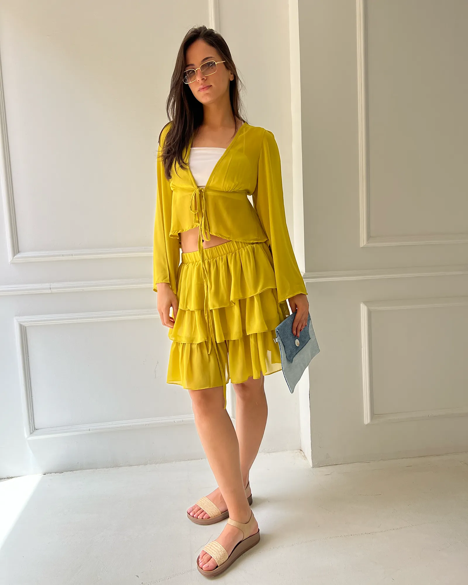 Green Ruffled Skirt
