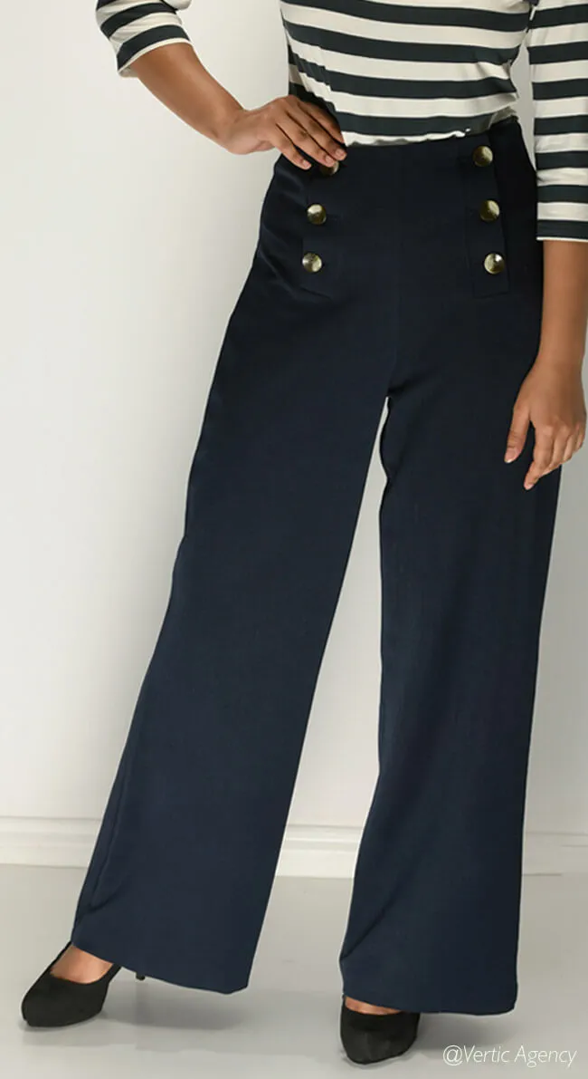 Greta Sailor Pants in Black