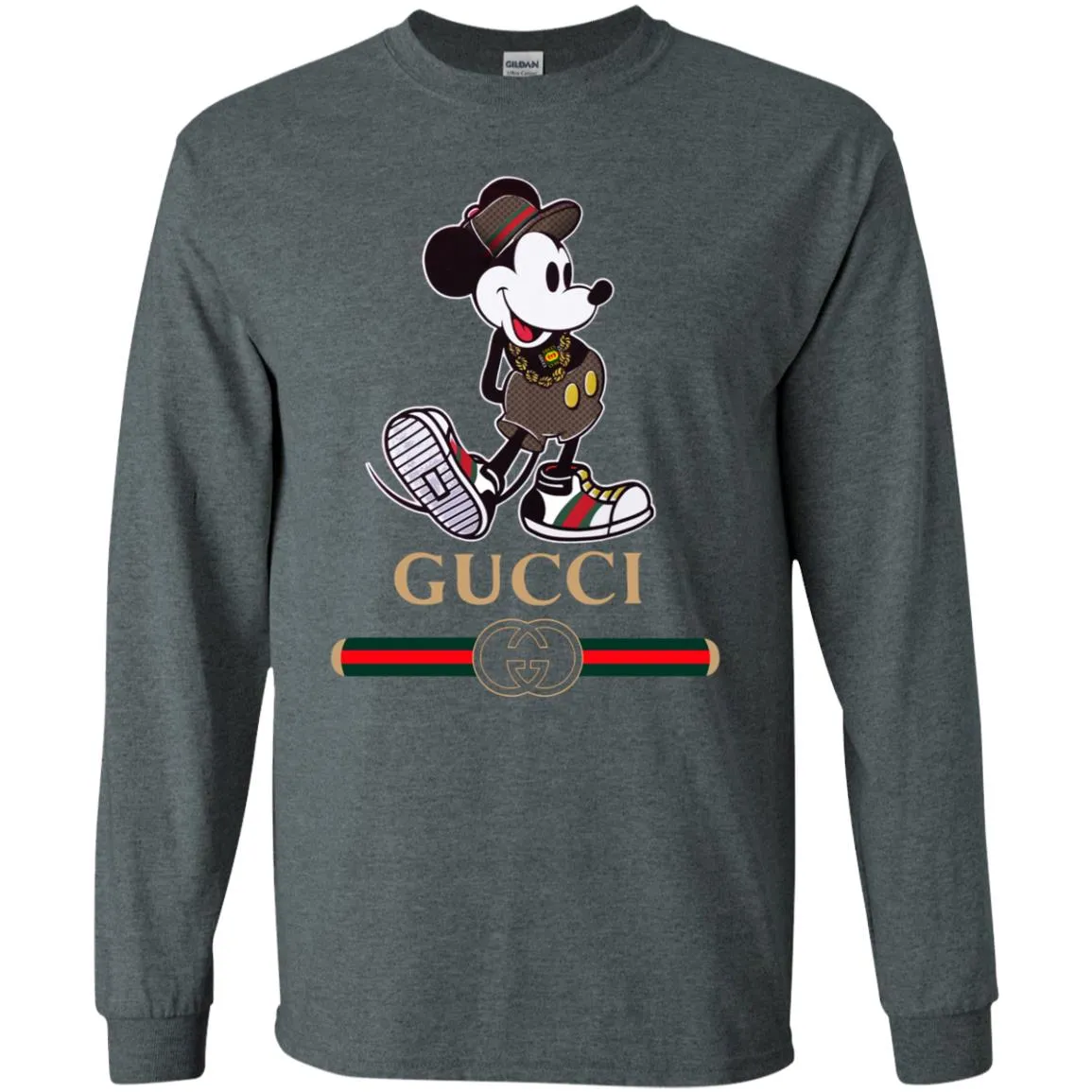 Gucci Mickey Kitty Beauty T-shirt Men Long Sleeve Shirt