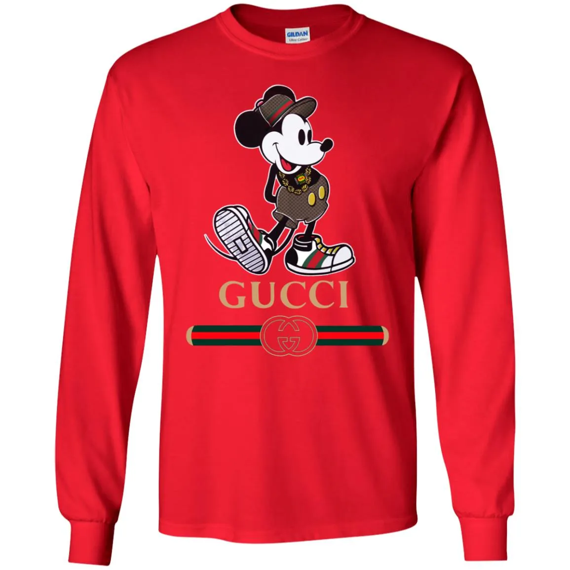 Gucci Mickey Kitty Beauty T-shirt Men Long Sleeve Shirt