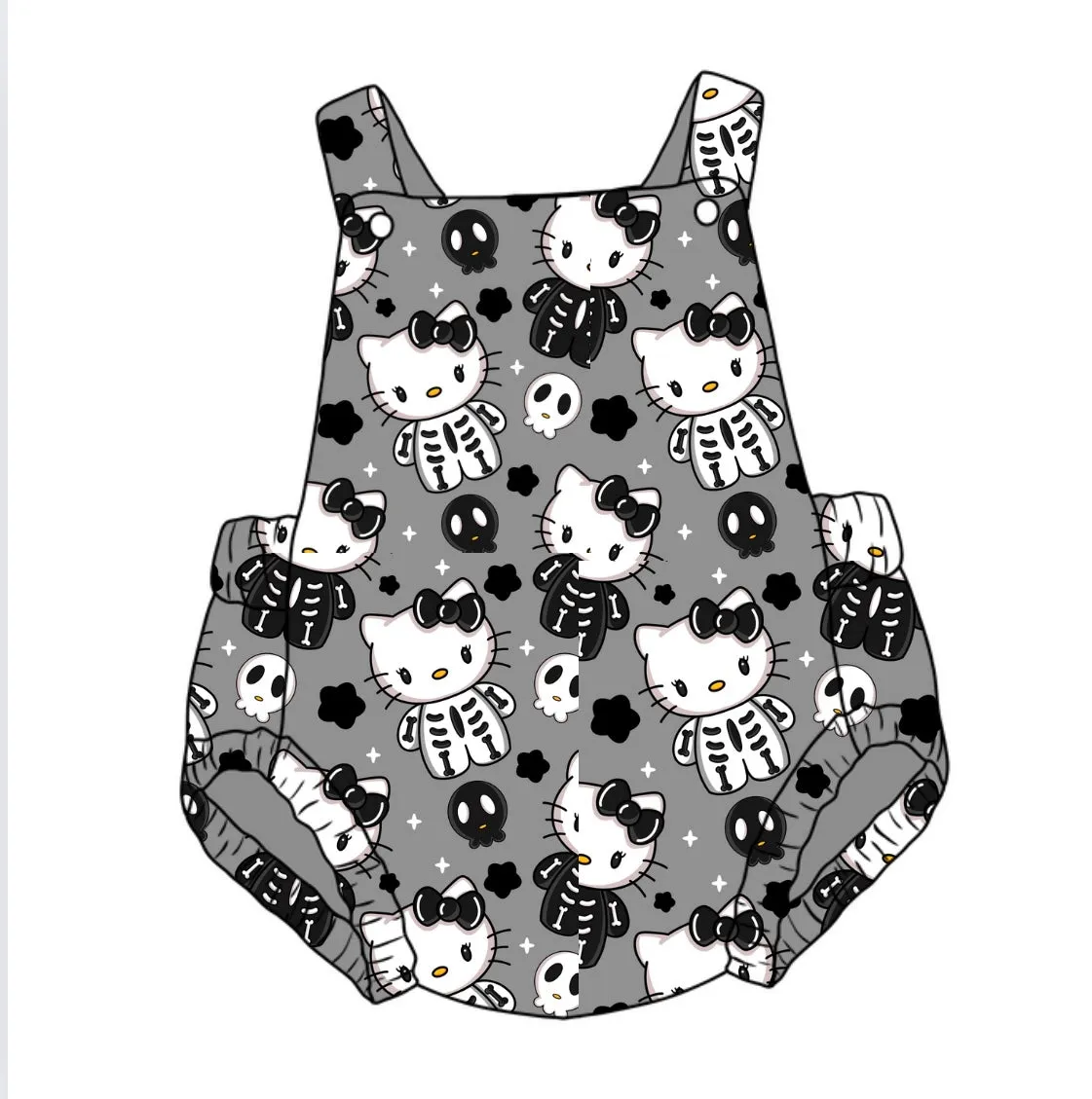 HK Black Skelly Unisex Baby Romper