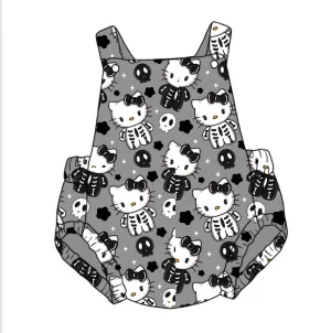 HK Black Skelly Unisex Baby Romper