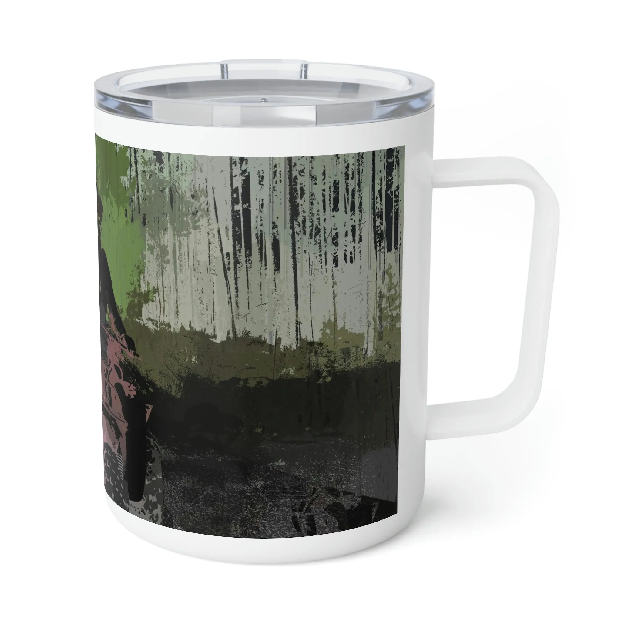 Insulated Coffee Mug, 10oz  ... 3-Wheeln' N' Groovin The Mountain Roads ... Central Idaho ... Original Works ...