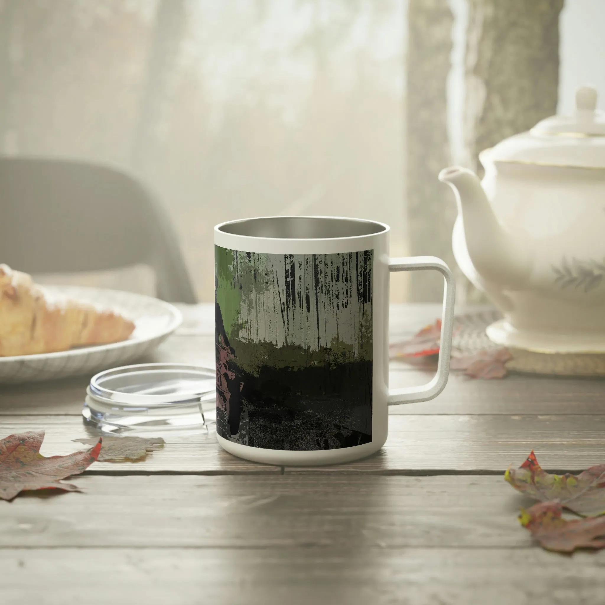 Insulated Coffee Mug, 10oz  ... 3-Wheeln' N' Groovin The Mountain Roads ... Central Idaho ... Original Works ...