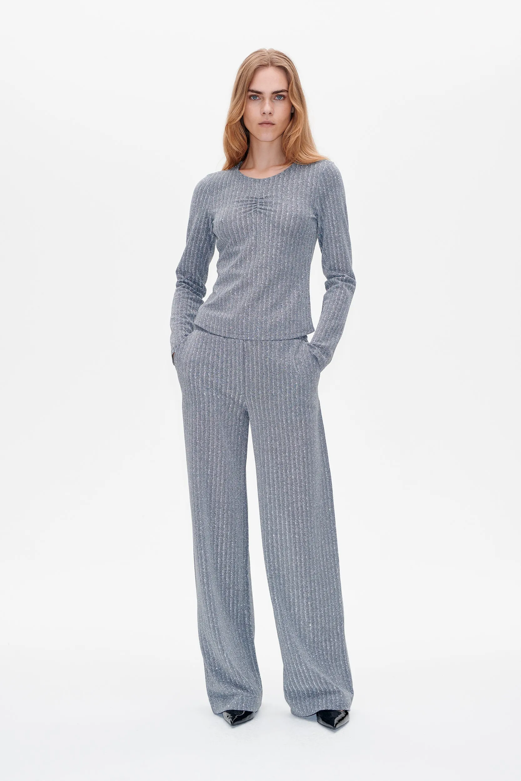 JYA | Silver Lurex Pinstripe