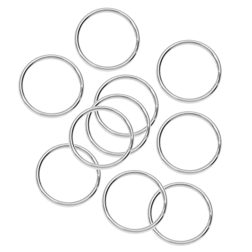 Key Ring, 24mm, Silver Tone (10 Pieces)