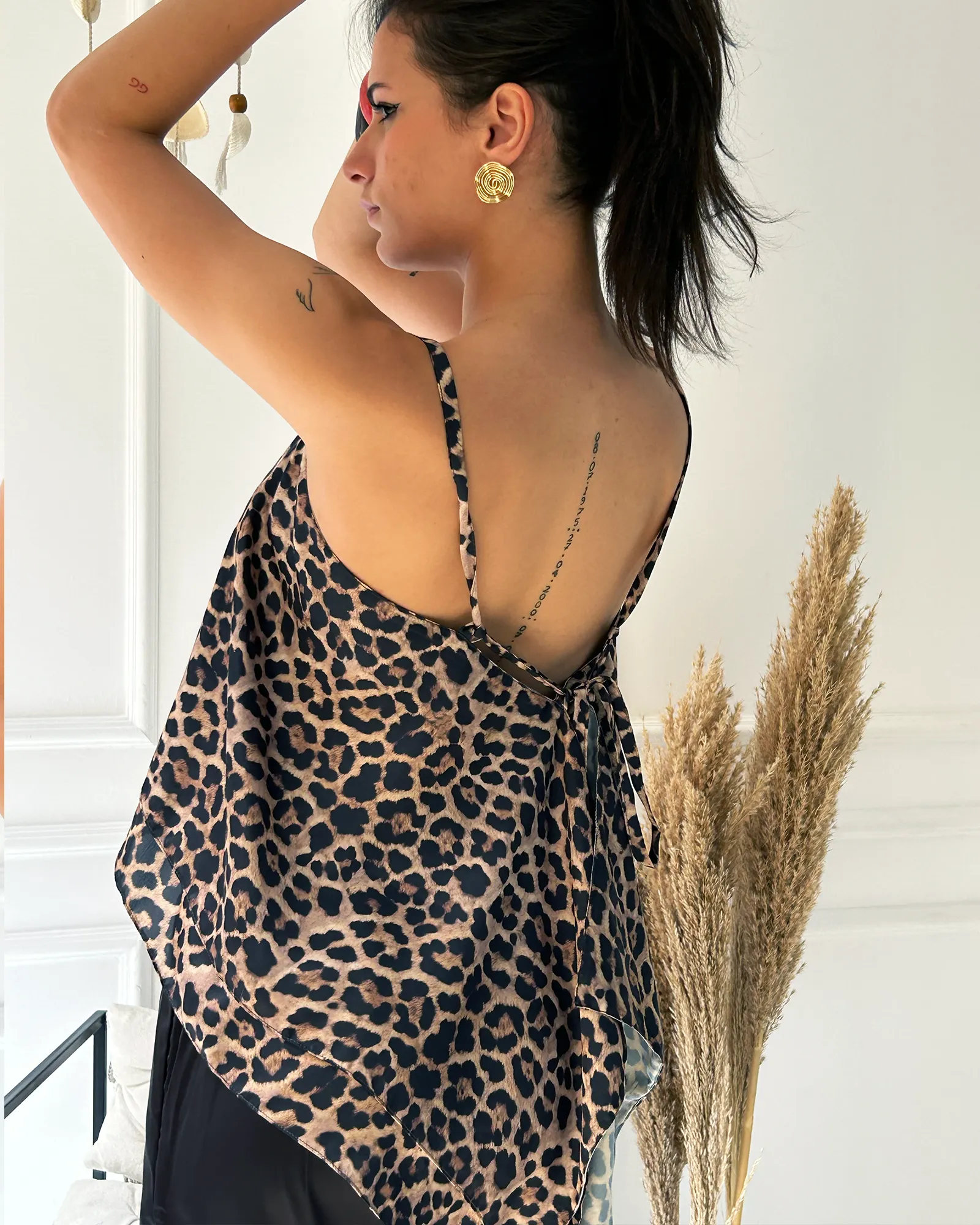 Leopard Tie Flowy Top