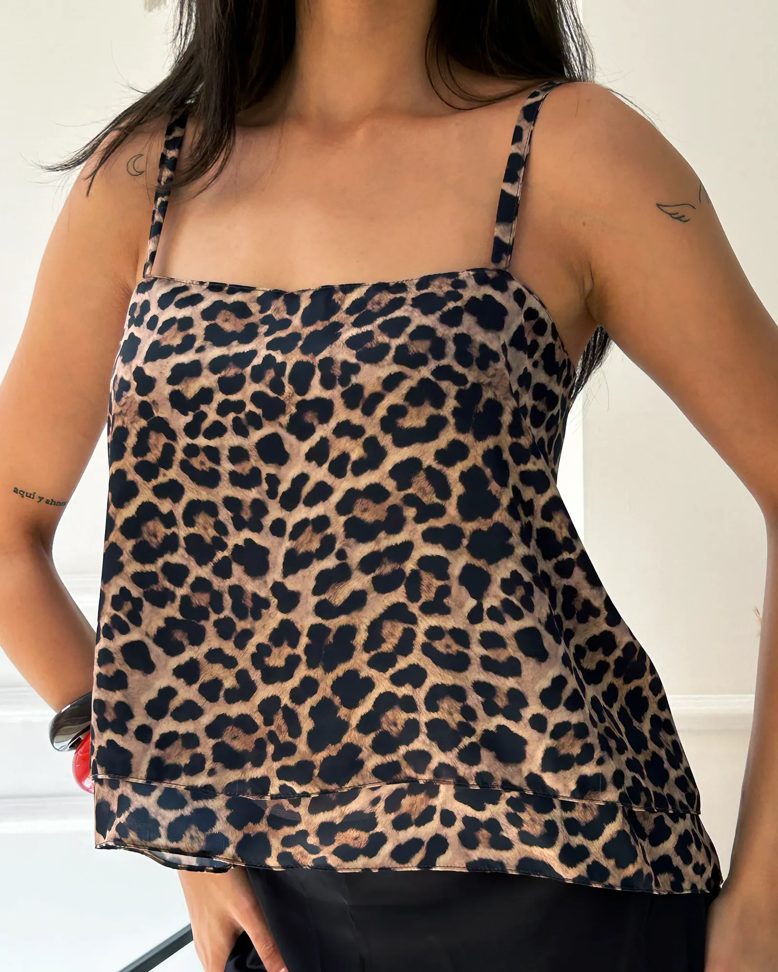 Leopard Tie Flowy Top