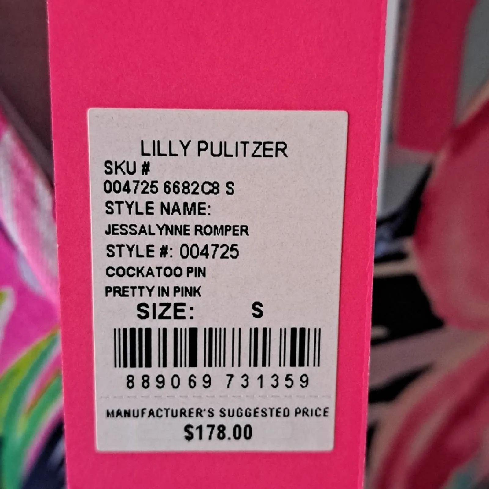Lilly Pulitzer Jessalynne Romper Cockatoo Pink Pretty in Pink SM