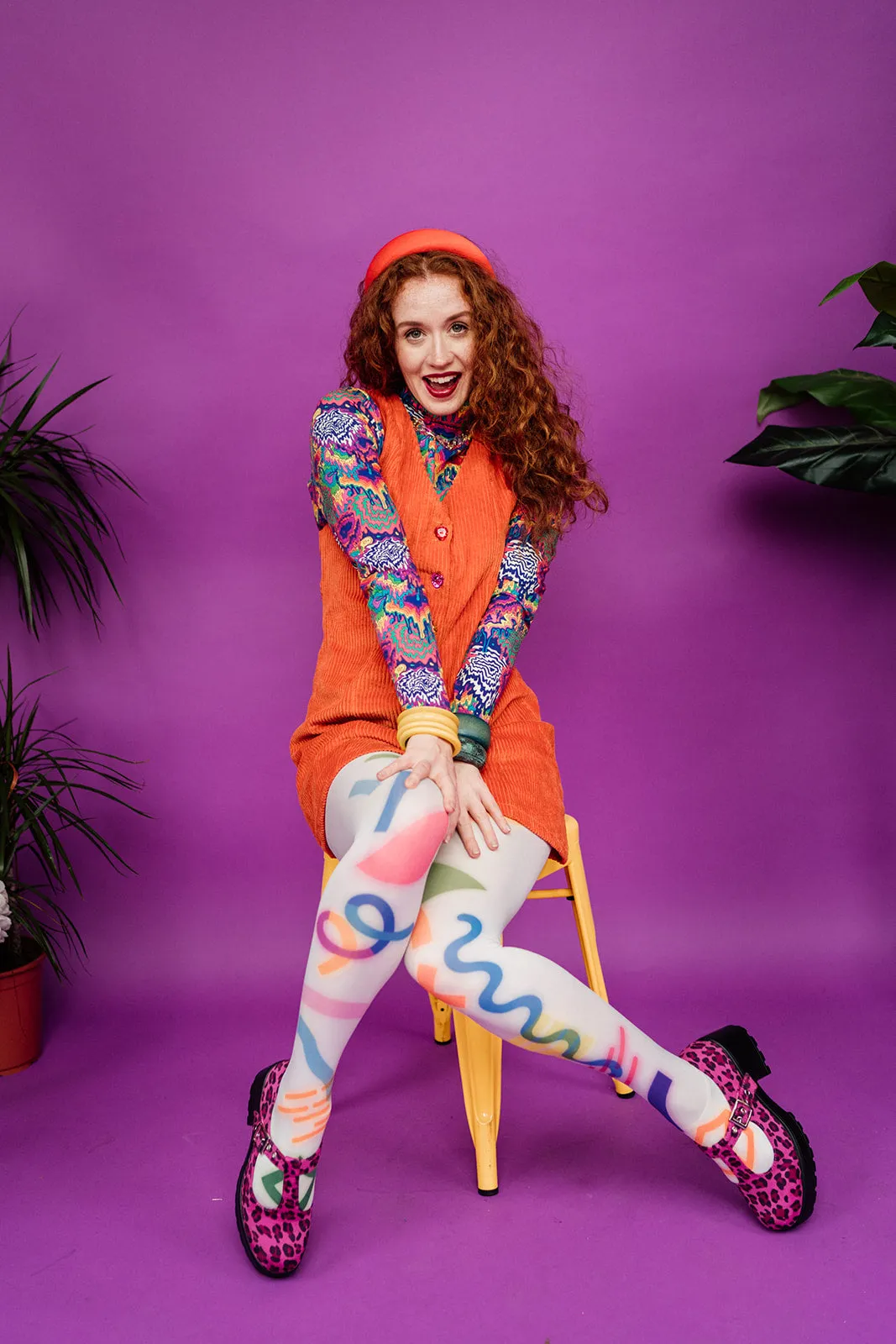 Long Sleeved Turtleneck in Rainbow Drip