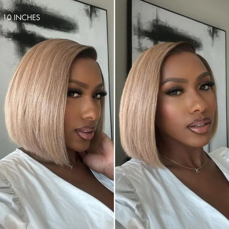 Luvme All-Day Comfort Wig Ash Blonde Blunt Cut Bob Glueless Minimalist HD Lace Short Bob Wig Pre-Cut Lace