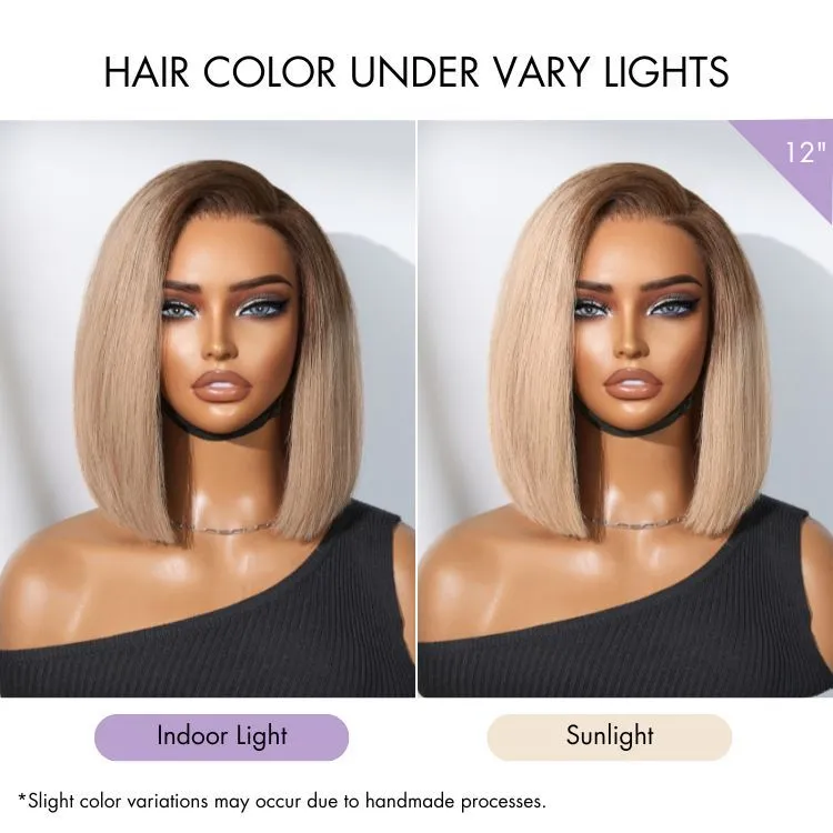 Luvme All-Day Comfort Wig Ash Blonde Blunt Cut Bob Glueless Minimalist HD Lace Short Bob Wig Pre-Cut Lace