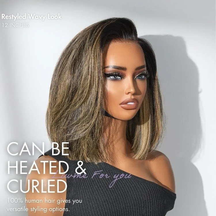 Luvme All-Day Comfort Wig Blonde Highlight Blunt Cut Bob Glueless Minimalist HD Lace Short Bob Wig Pre-Cut Lace