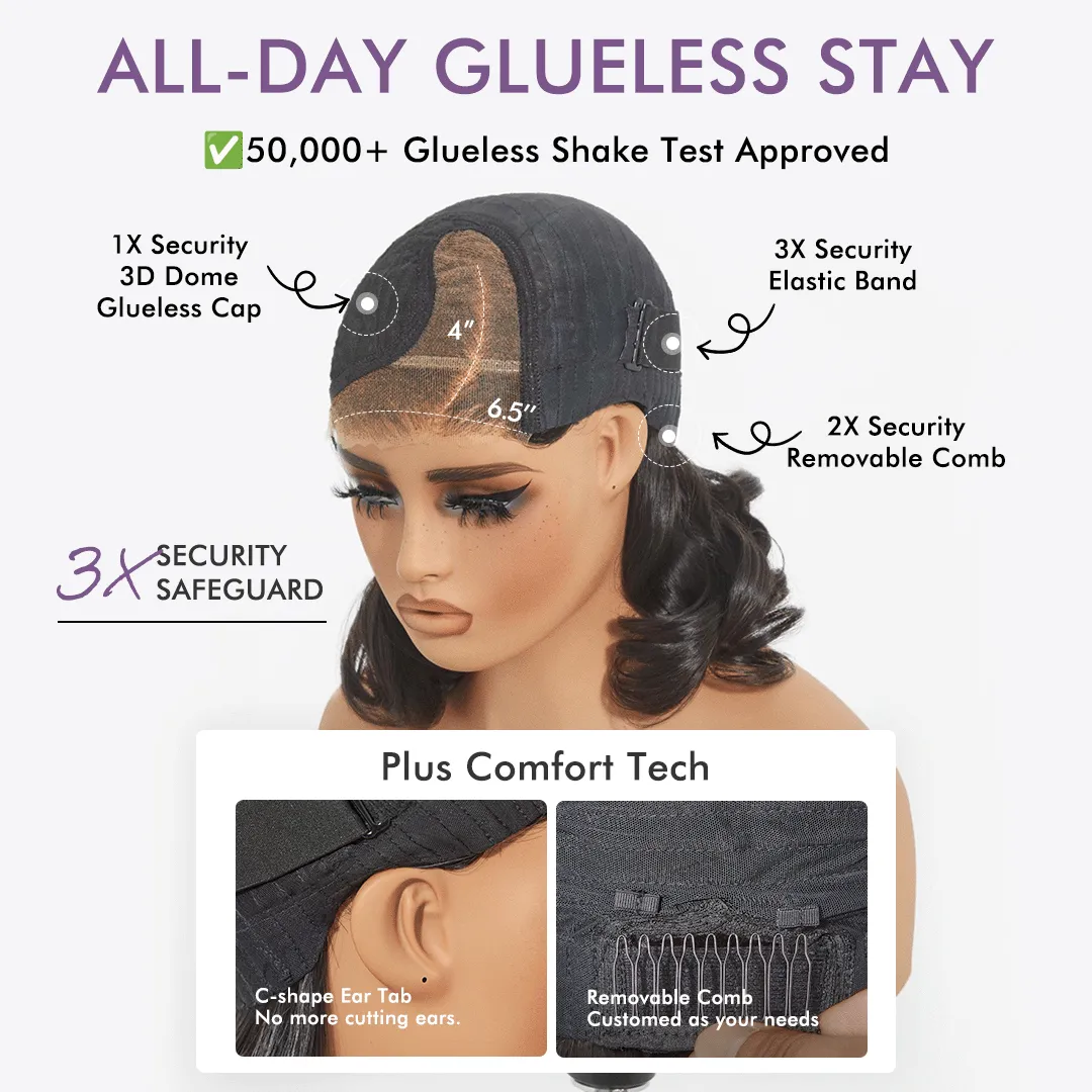 Luvme All-Day Comfort Wig Blonde Highlight Blunt Cut Bob Glueless Minimalist HD Lace Short Bob Wig Pre-Cut Lace