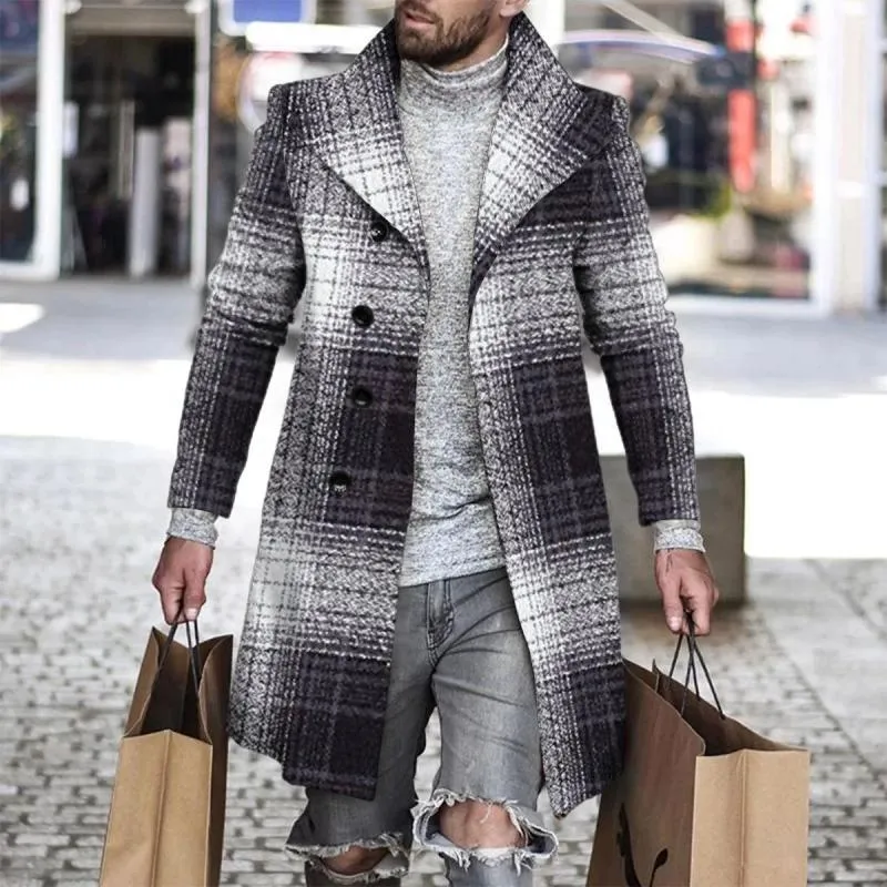 Men's Lapel Printed Wool Jacket 37473910L