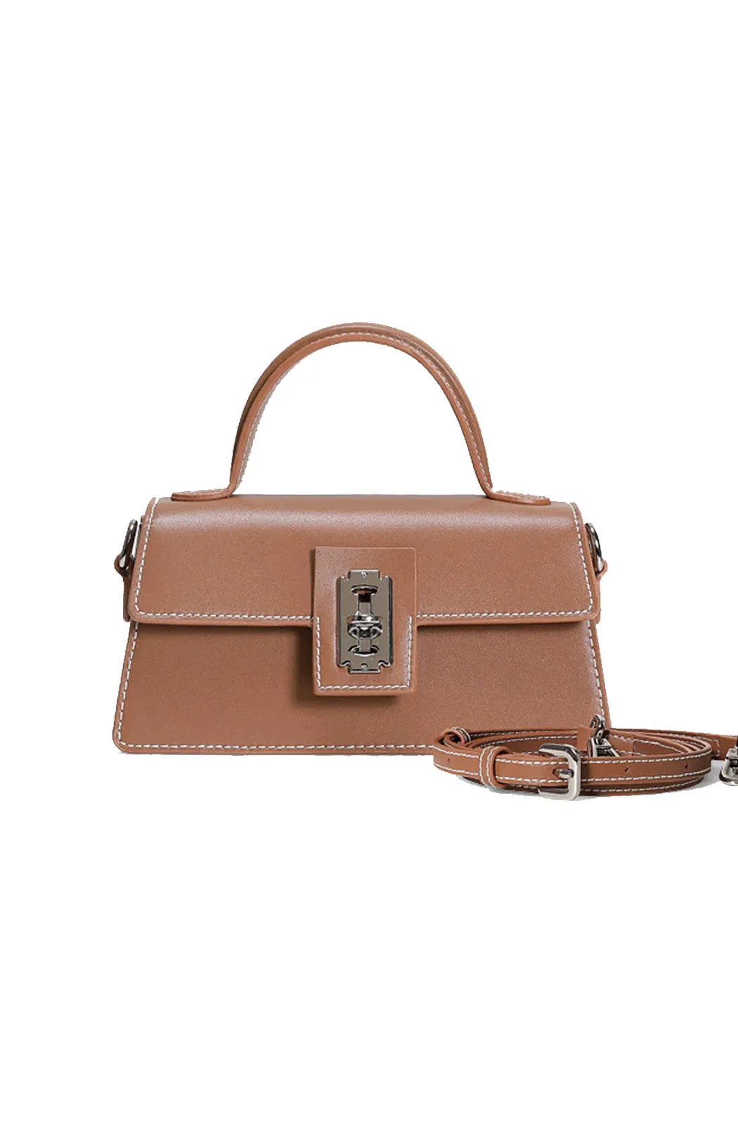 Minimalist top handle crossbody bag