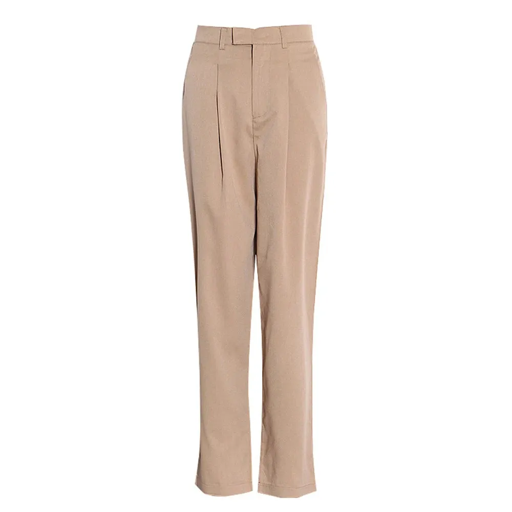 Minimalist Trousers For Women Patchwork Pocket Casual Loose Flat Pants Female Autumn Clothing Fashion Clothing