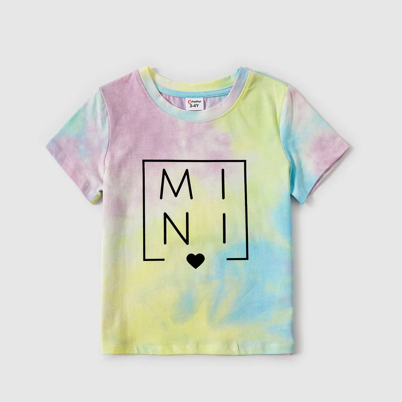 Mommy and Me 95% Cotton Letter Print Tie Dye Short-sleeve Tee